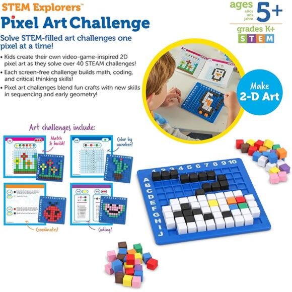 Learning Resources STEM Explorers‎ Pixel Art Challenge, 402 Pieces, Ages 5 - Picture 6 of 6